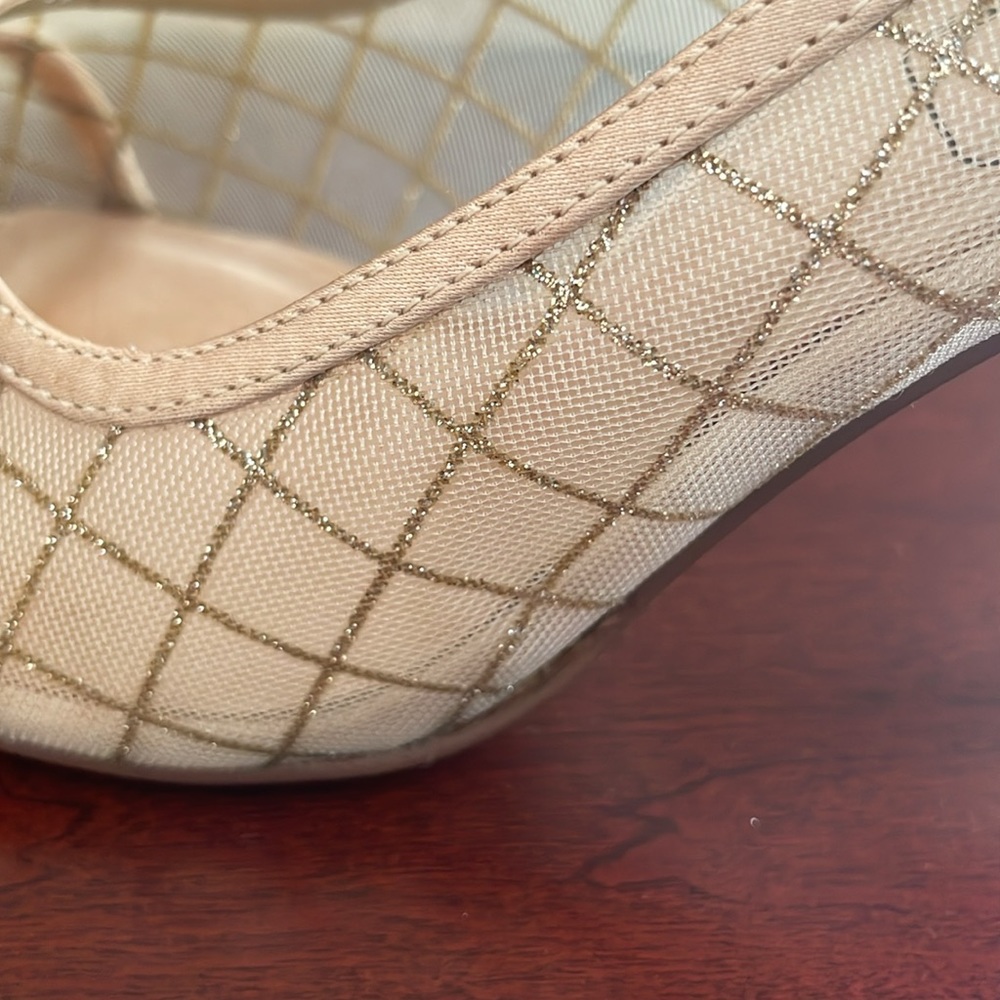 Satin Gold Peep-toe Pump - Picture 8 of 8